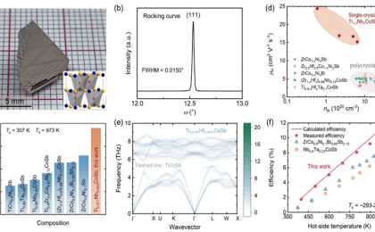 我学者在半哈斯勒单晶热电材料领域取得重要进展